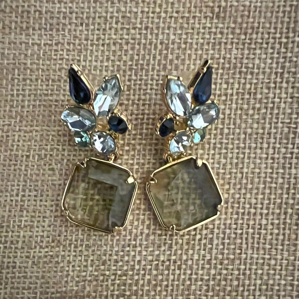 Banana Republic blue and gold dangle earrings